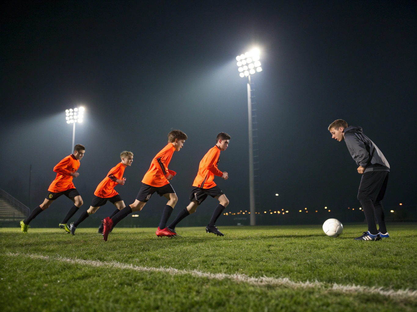 Players sprinting during high-intensity drills
